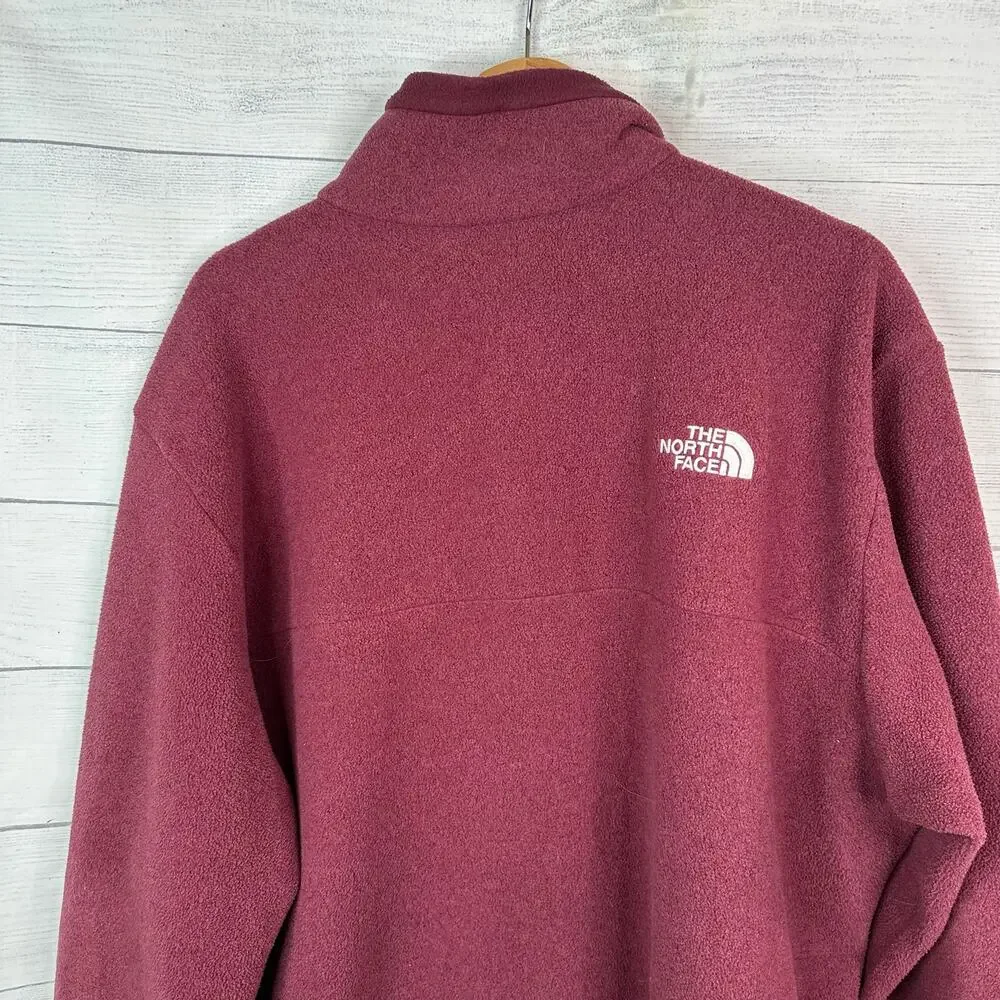 The North Face XL Maroon Fleece 1/4 Zip Pullover Jacket Outdoor Hiking Rugged